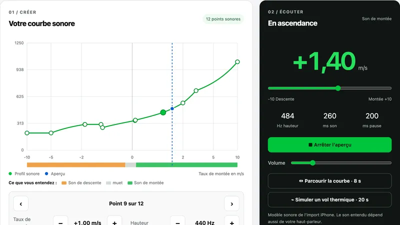 Nouveau : le Sound Studio – créez votre son de vario dans le navigateur