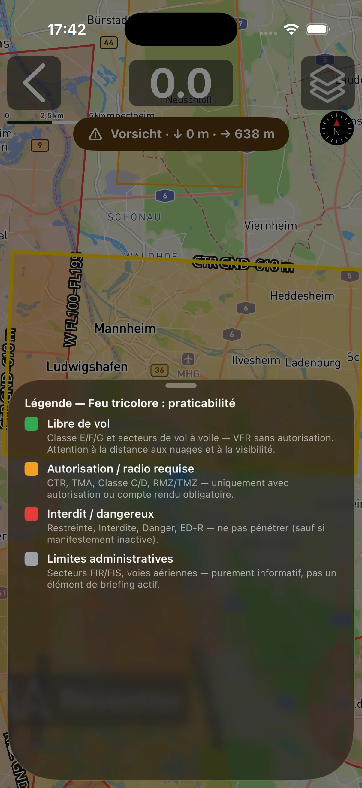 Codage couleur des espaces aériens – système feu tricolore
