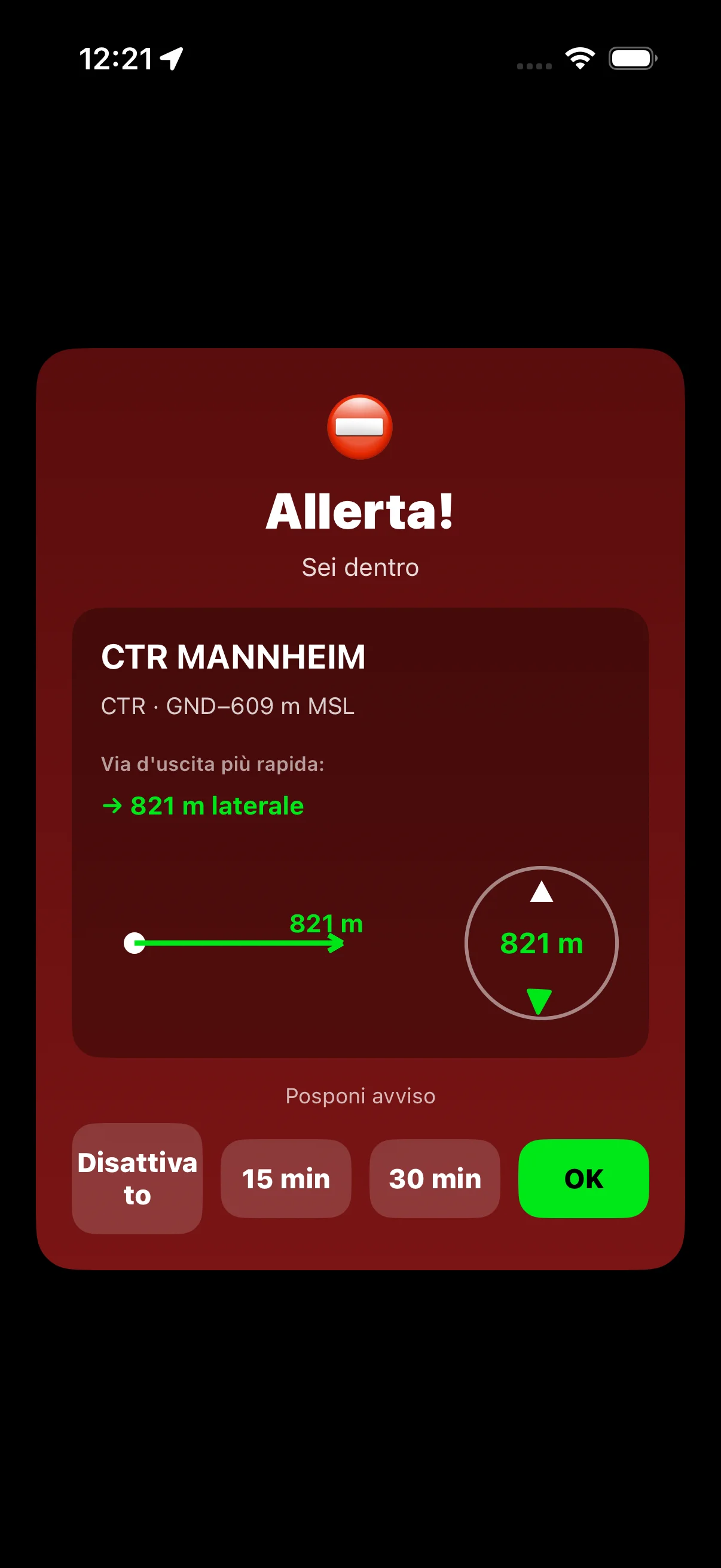 Allerta a schermo intero: Allerta! Sei dentro CTR MANNHEIM – con opzioni di posticipo