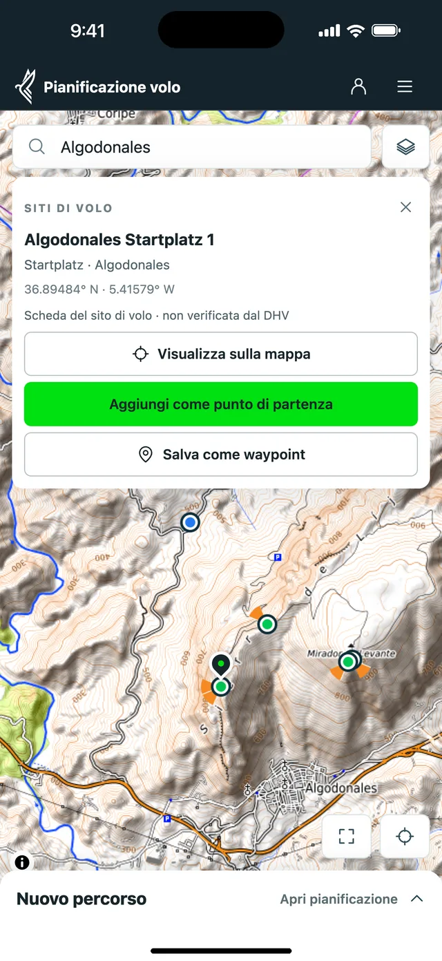 Pianificatore sul telefono: decollo di Algodonales trovato con la ricerca, pronto a diventare l’inizio del percorso